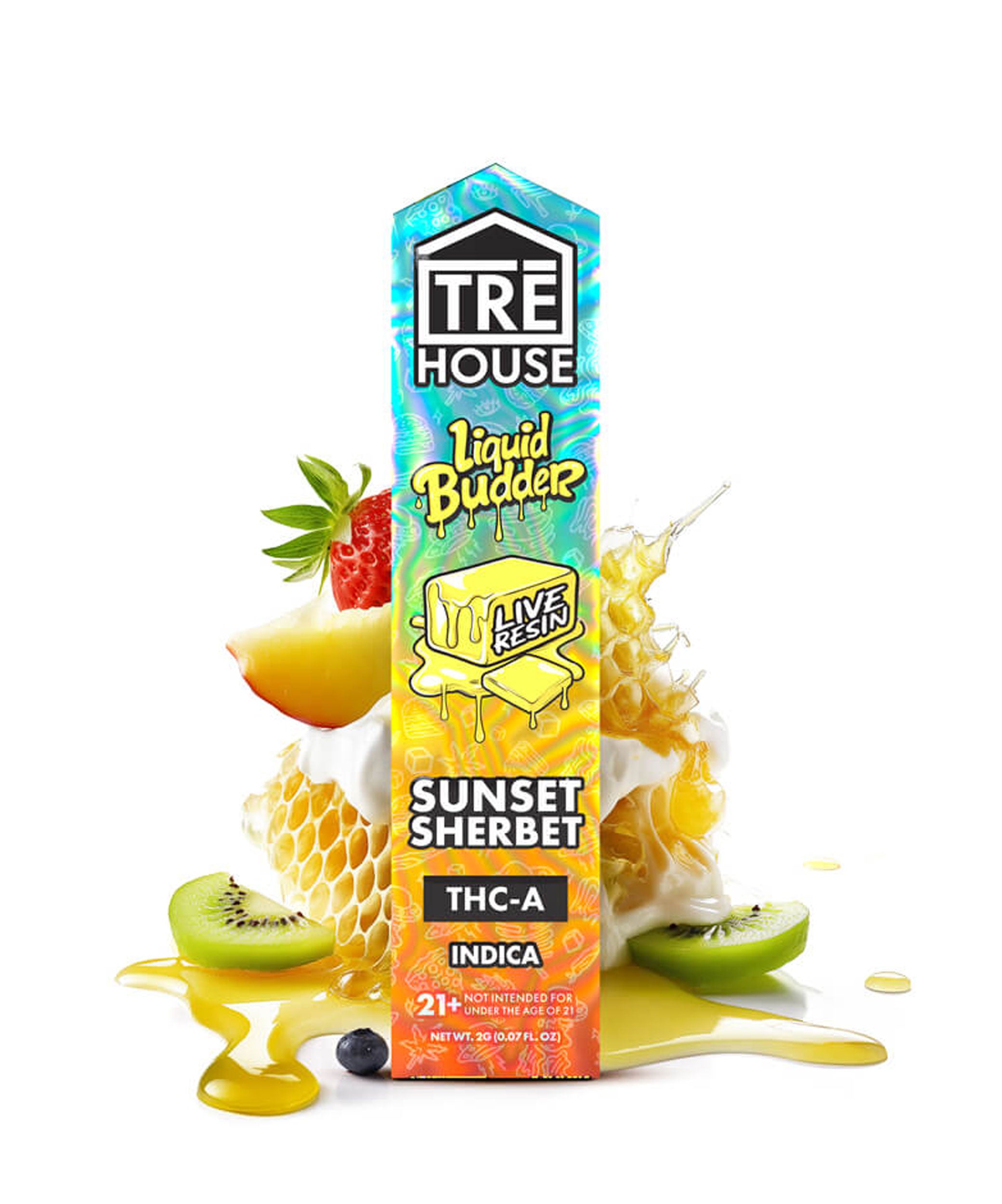 Tre House Liquid Budder THCa Live Resin 2G Sunset Sherbet Vape