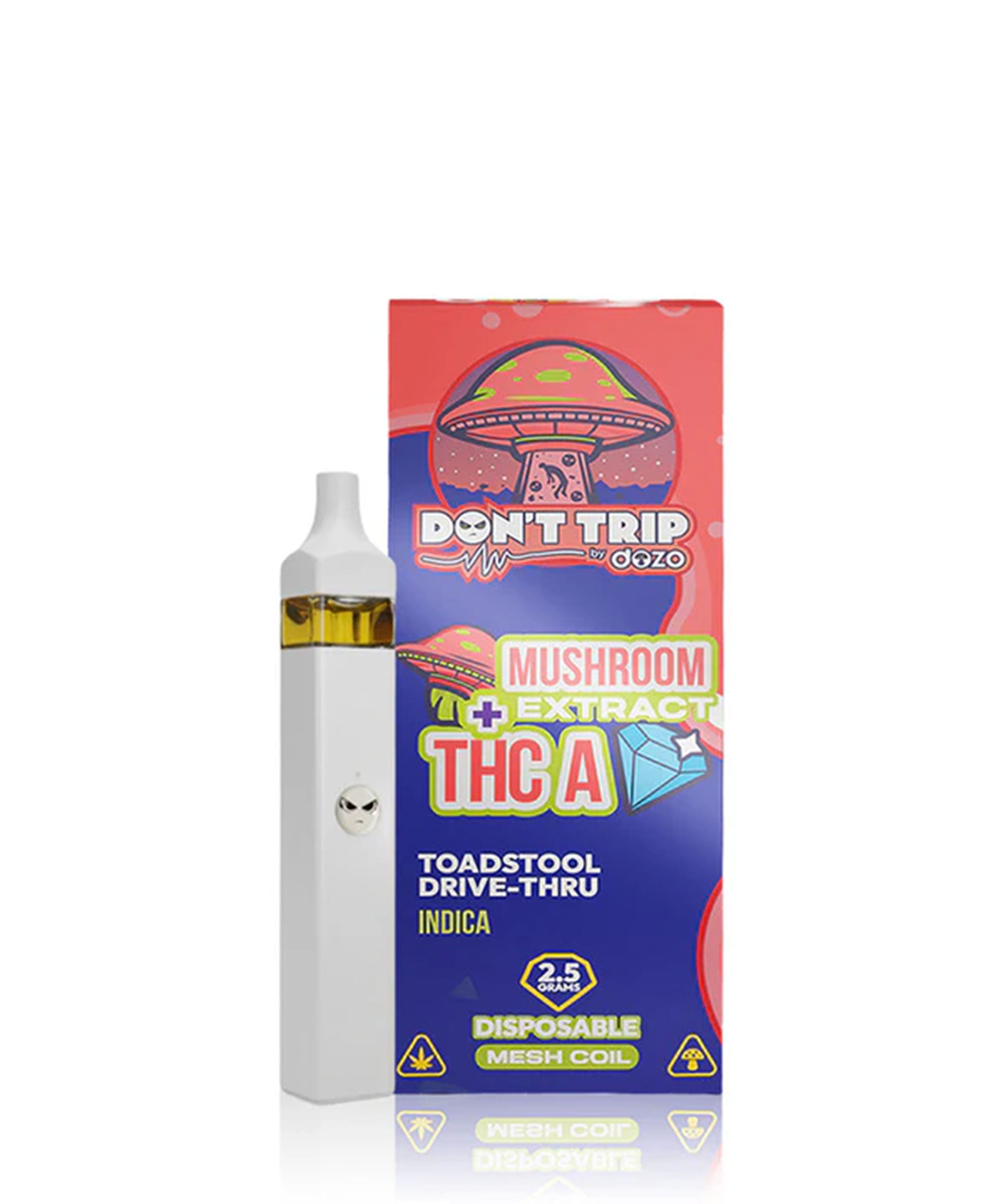 Dozo Don't Trip Mushroom + THCa 2.5G Toadstool Drive-Thru Vape