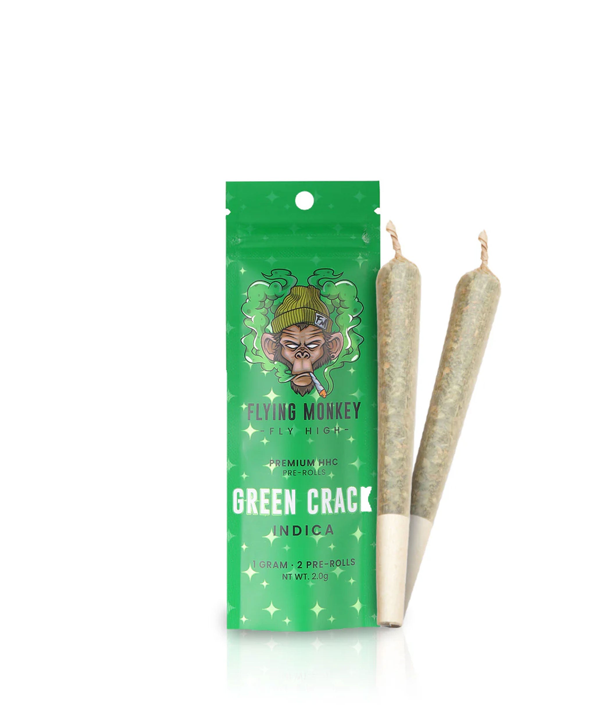 Flying Monkey HHC 2x1G Prerolls Green Crack