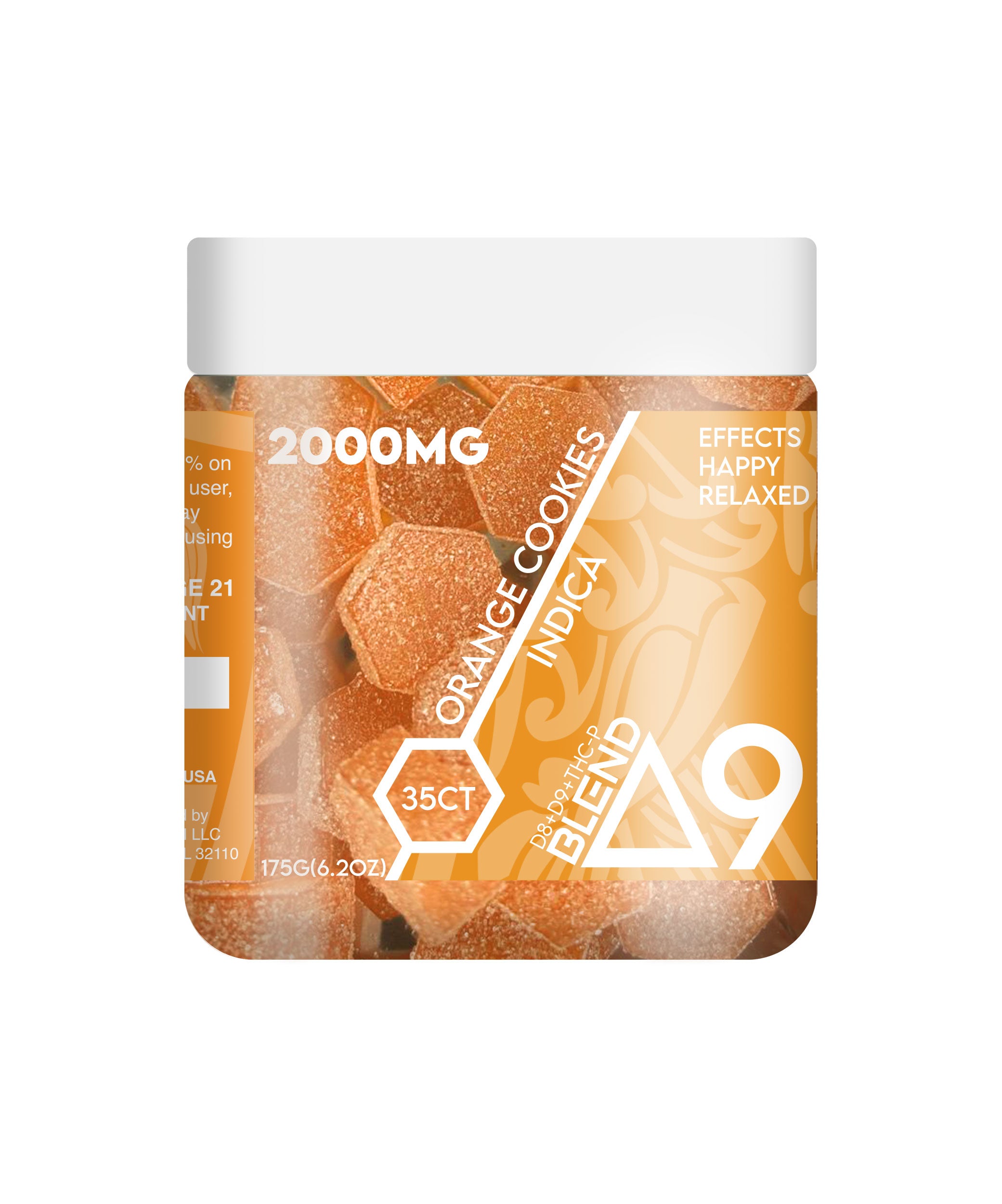 Ra Royal Orange Cookies Indica D9 Blend Gummies 2000MG 