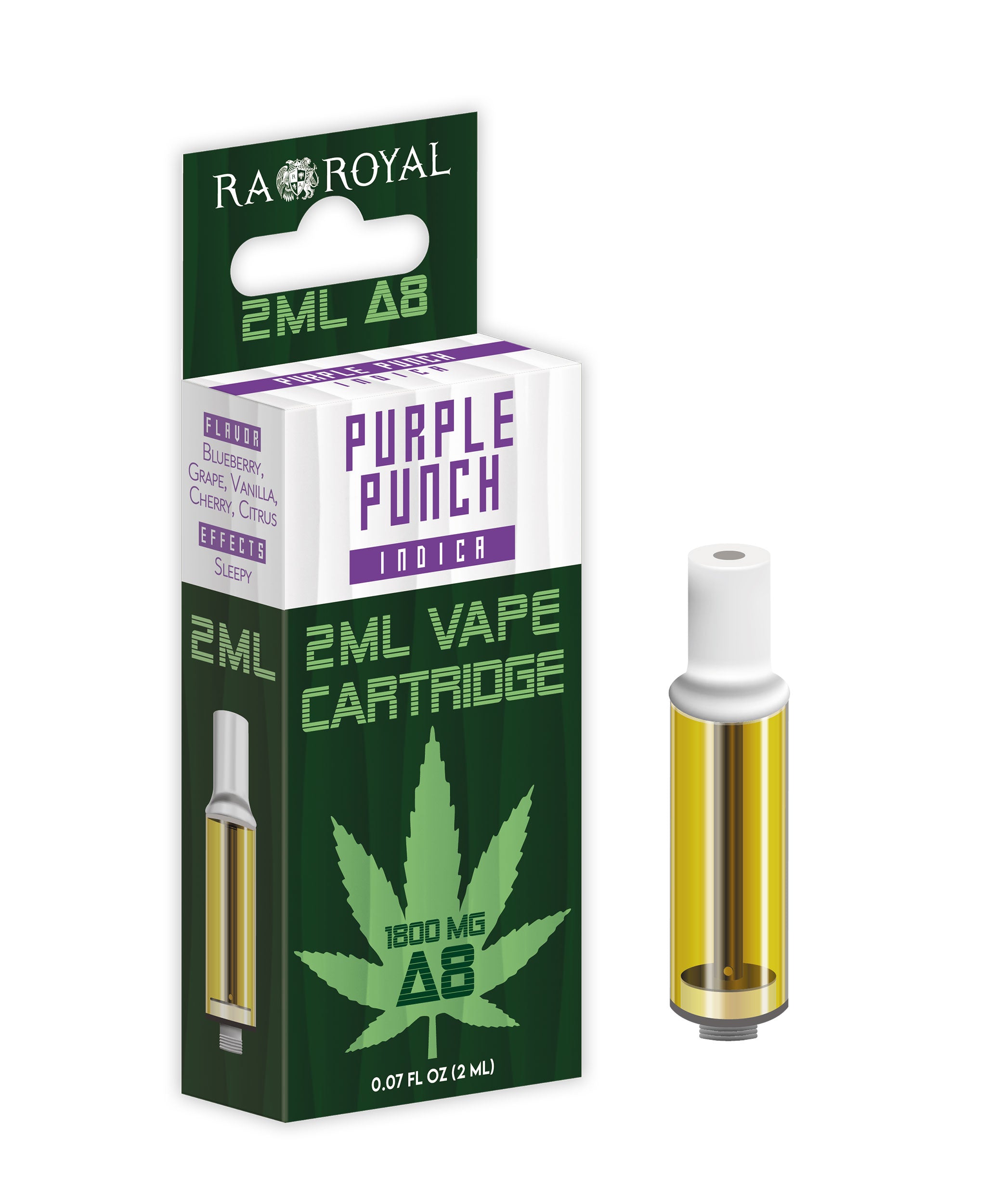 Ra Royal Purple Punch Indica Delta 8 2ml cartridge 1800MG