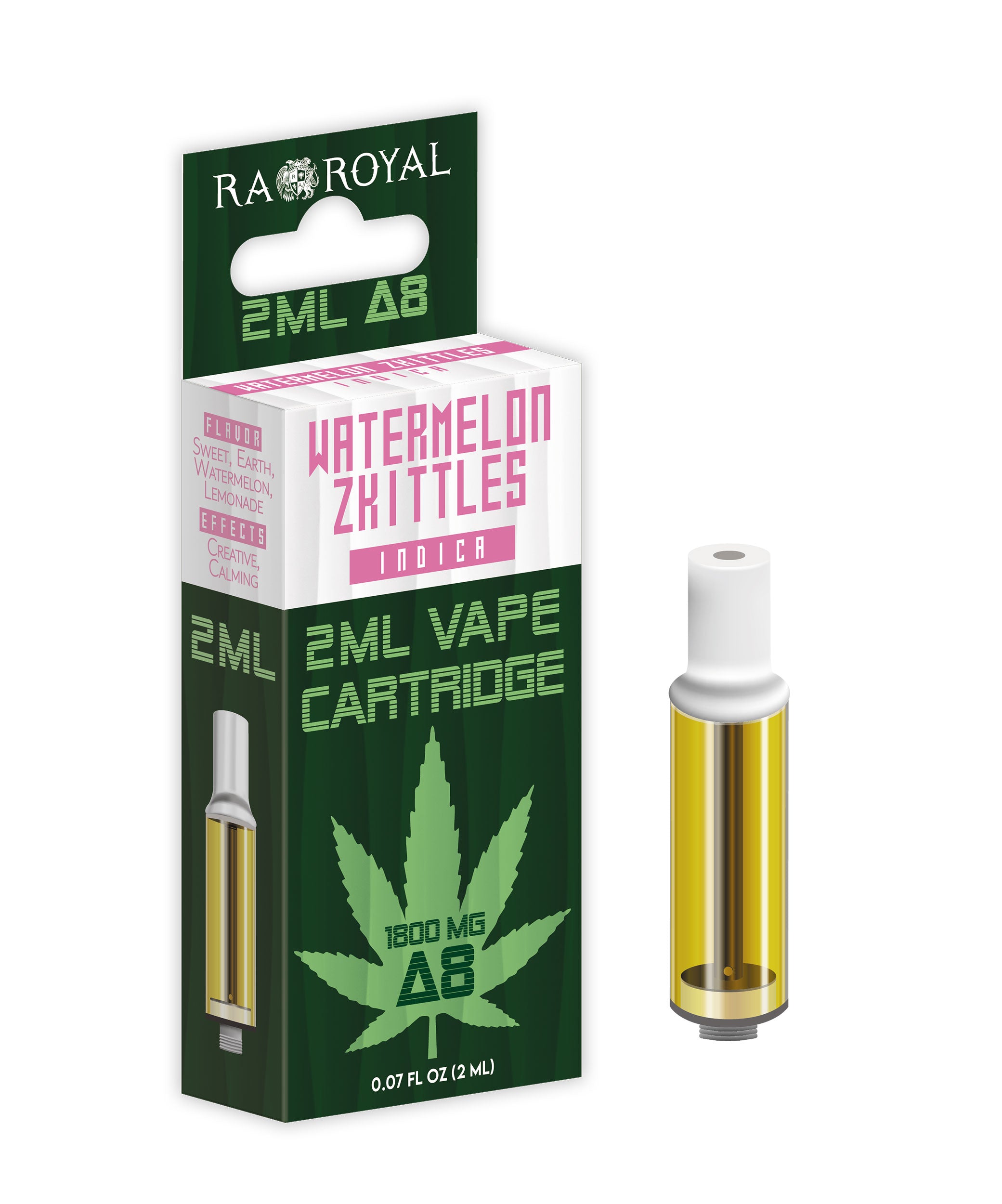 Ra Royal Watermelon Zkittles indica Delta 8 2ml cartridge 1800MG