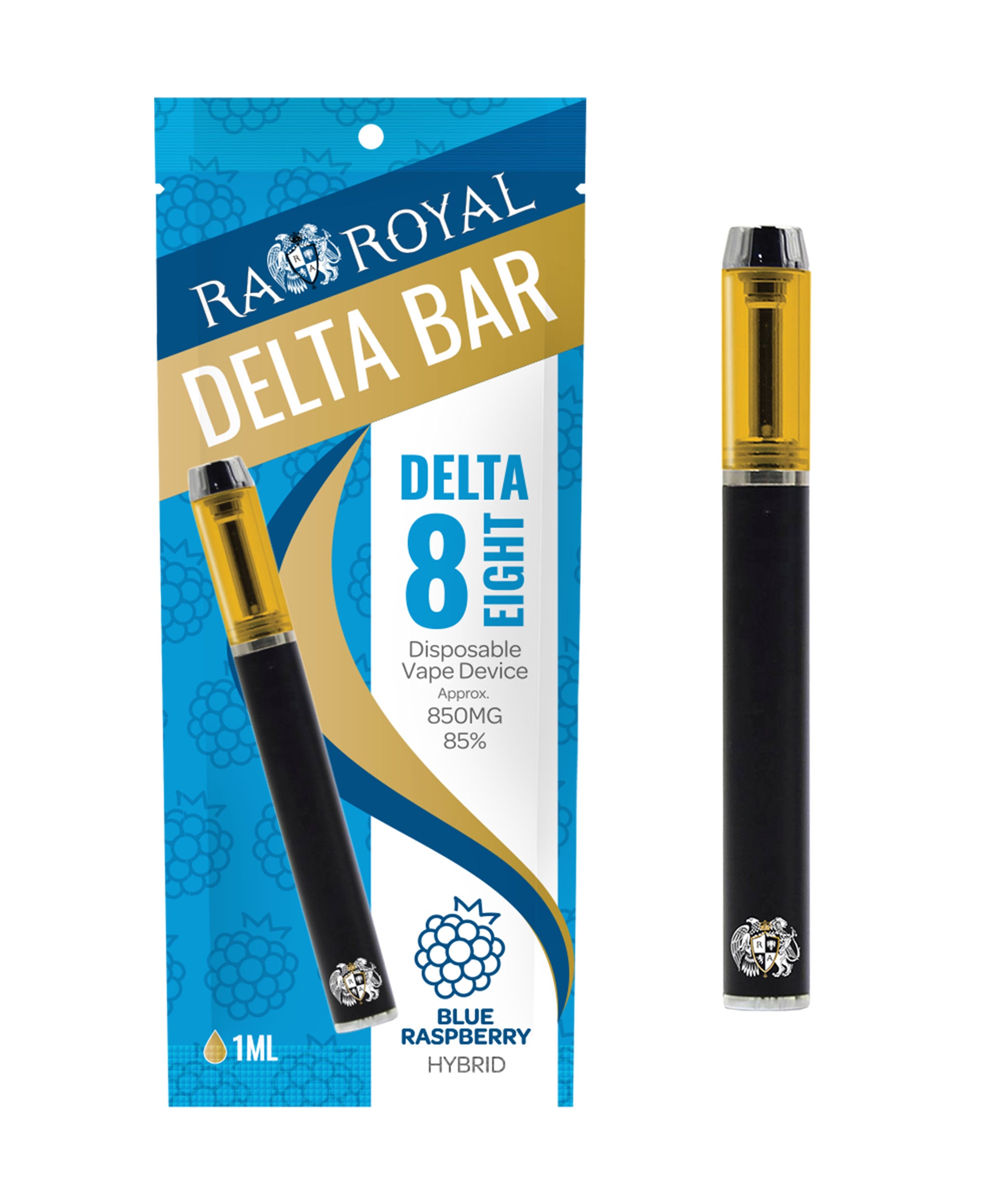 Ra Royal Blue Raspberry Hybrid Delta 8 vape 1ML 850MG