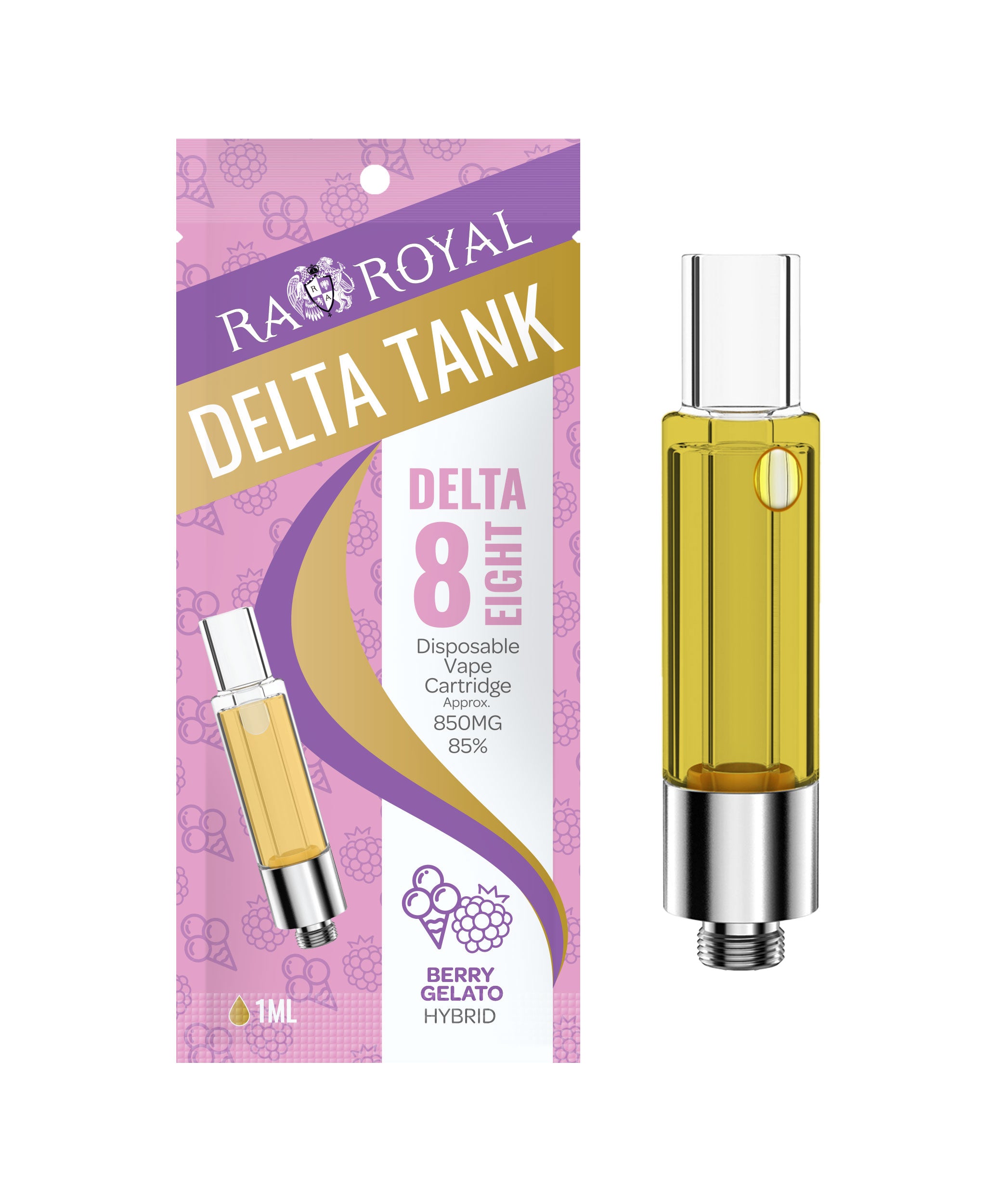 Ra Royal Berry Gelato Hybrid Delta 8 vape 1ML 850MG