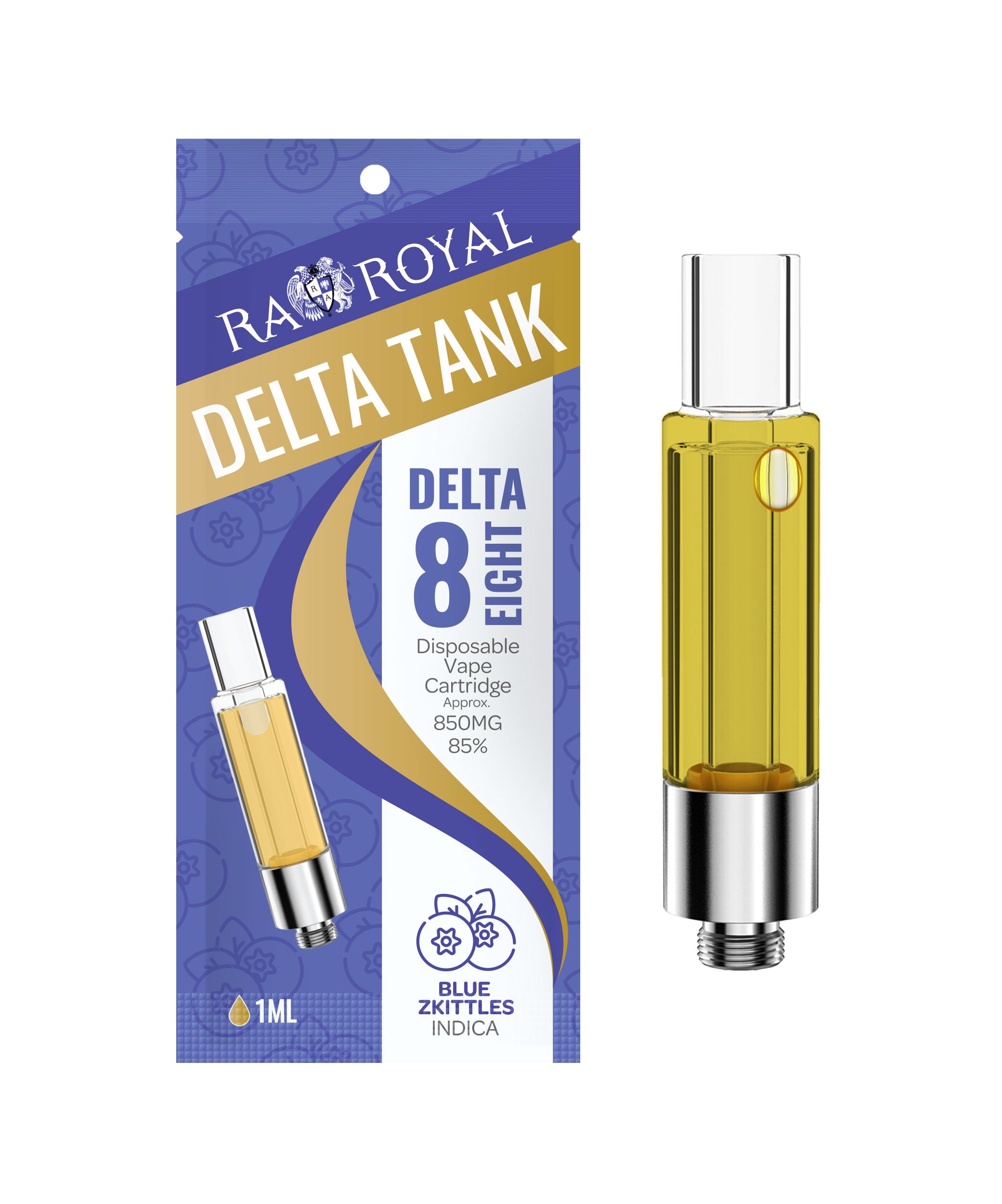 Ra Royal Blue Zkittles Indica Delta 8 Cartridge 1ML 850MG