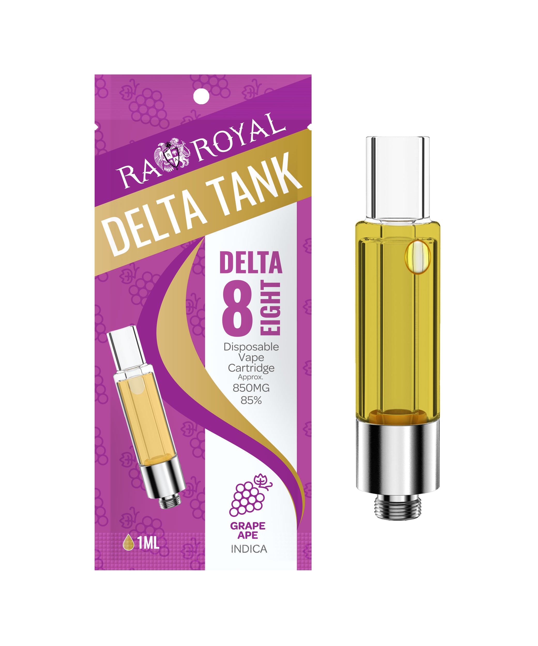 Ra Royal Grape Ape Indica Delta 8 Cartridge 1ML 850MG