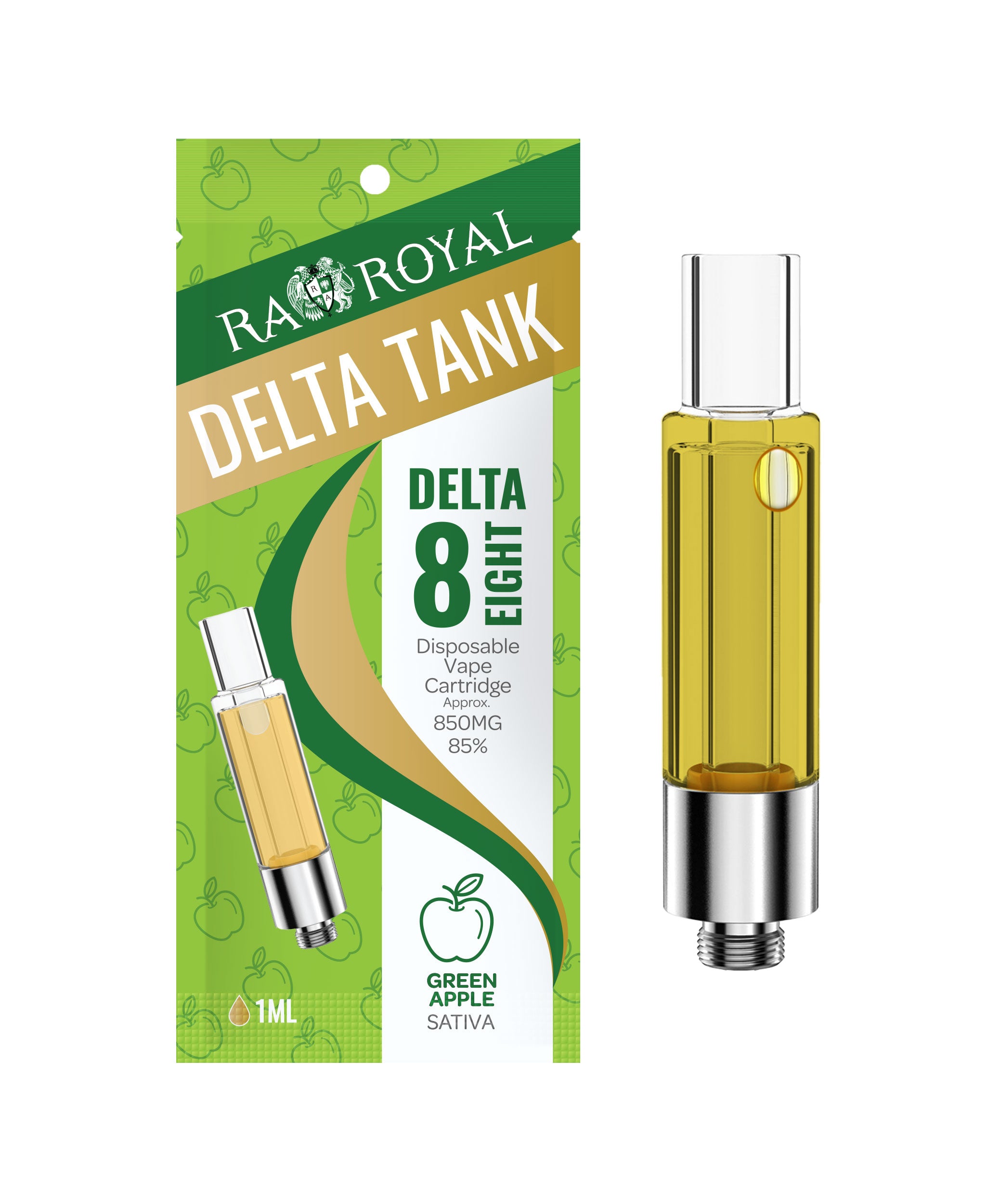 Ra Royal Green Apple Sativa Delta 8 Cartridge 1ML 850MG