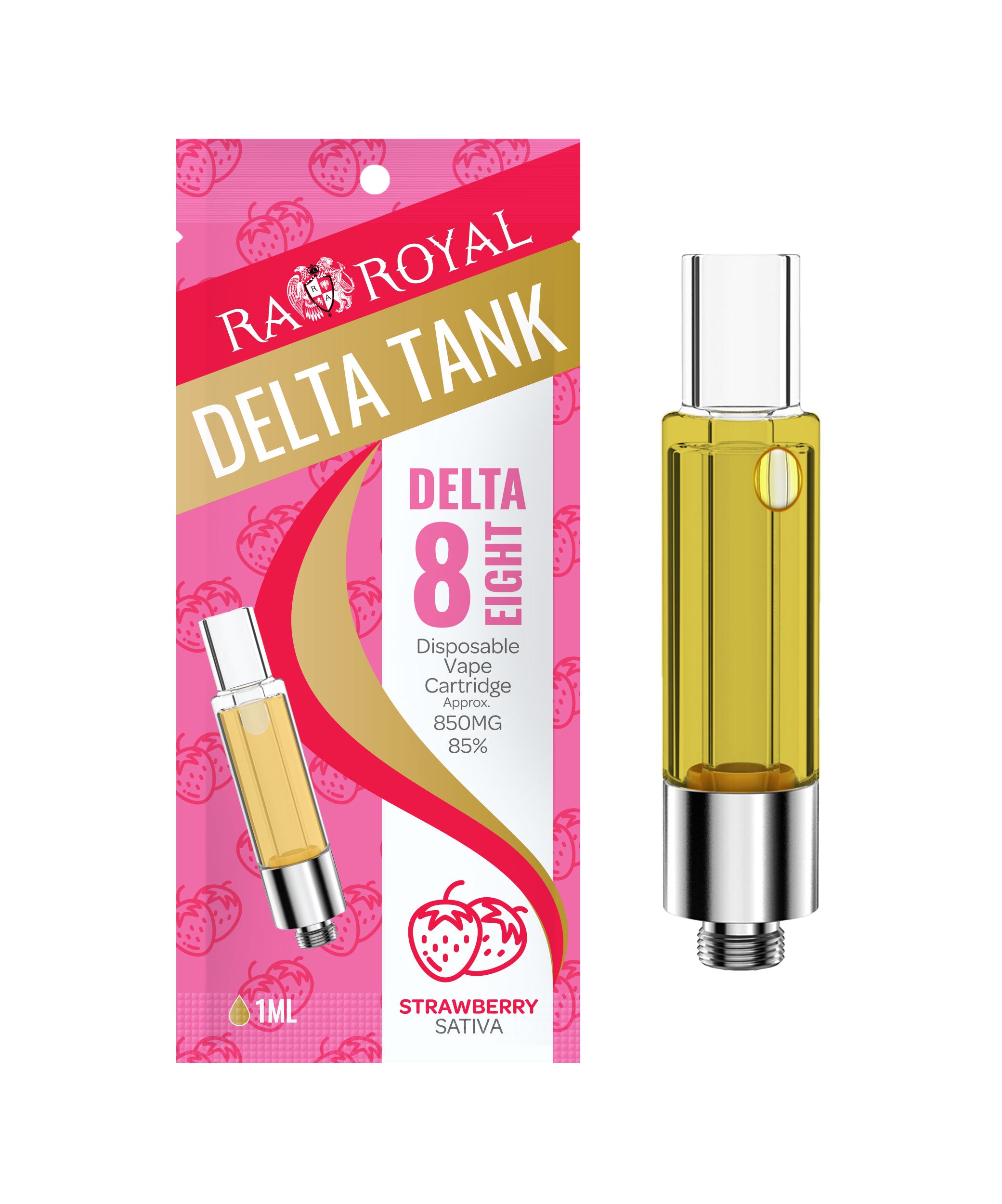 Ra Royal Strawberry Sativa Delta 8 Cartridge 1ML 850MG