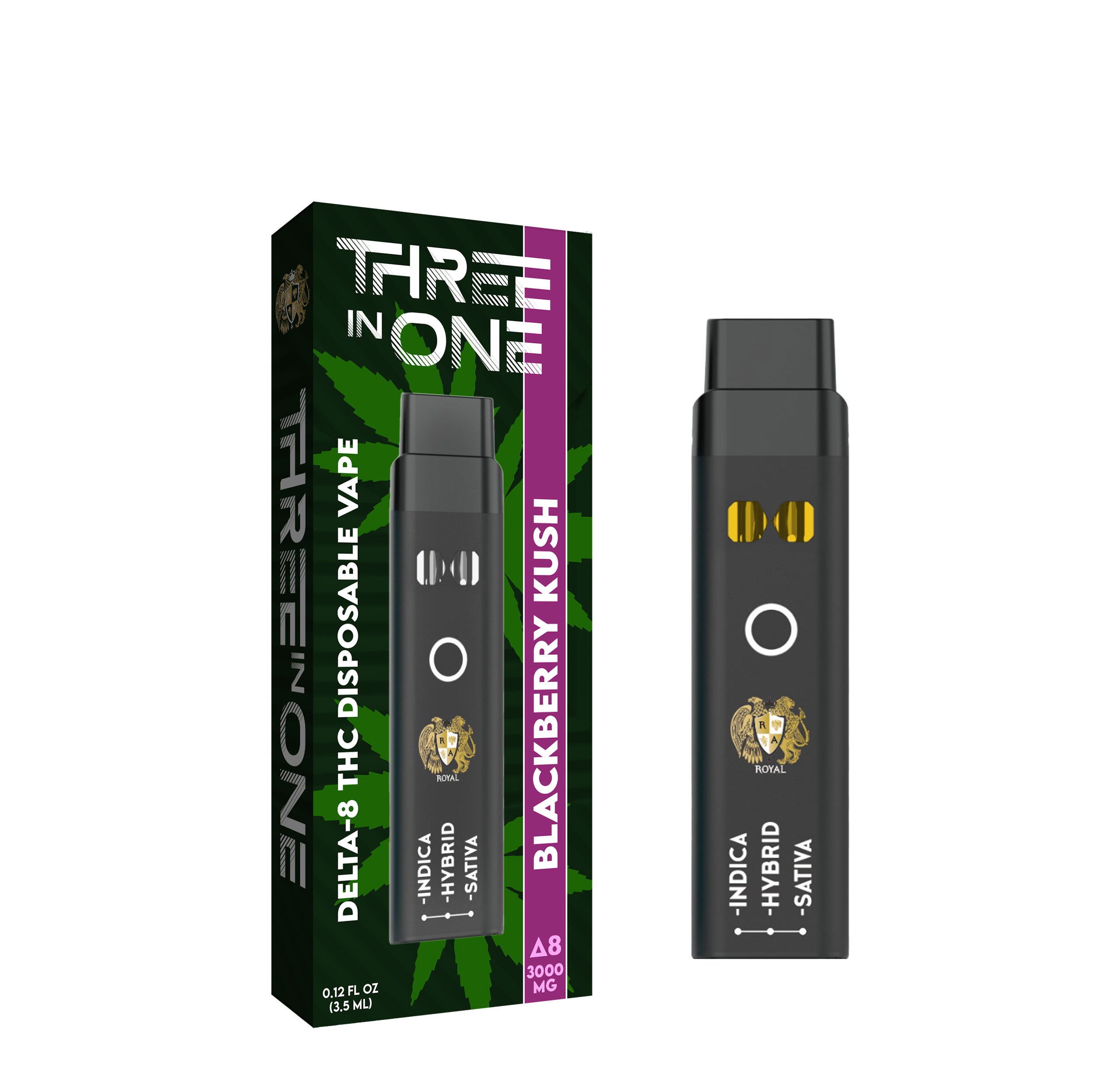 Ra Royal Blackberry Kush 3 in 1 Delta 8 Vape 3000MG