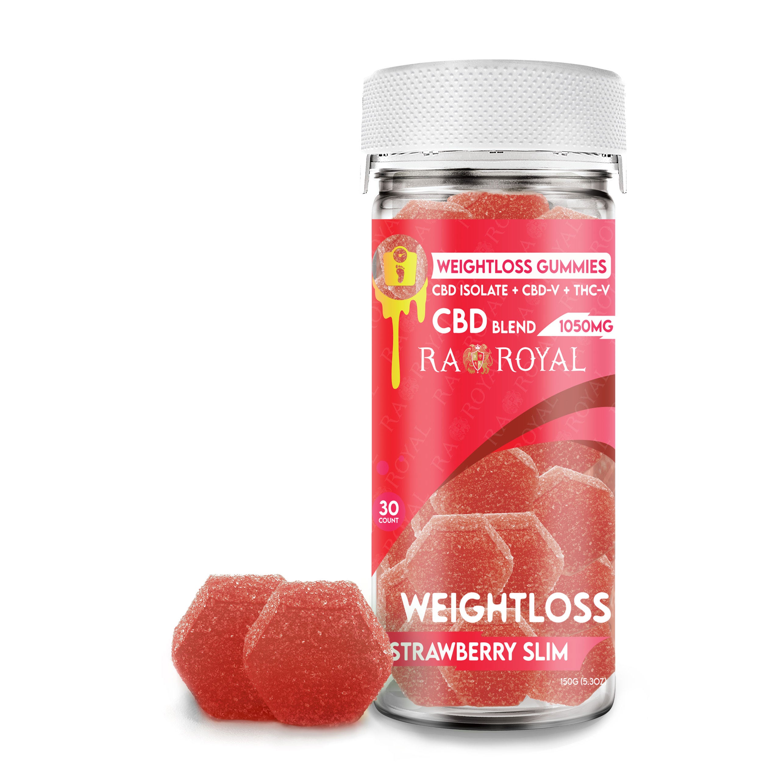 Ra Royal Strawberry Slim CBD Weightloss Gummies 1050MG